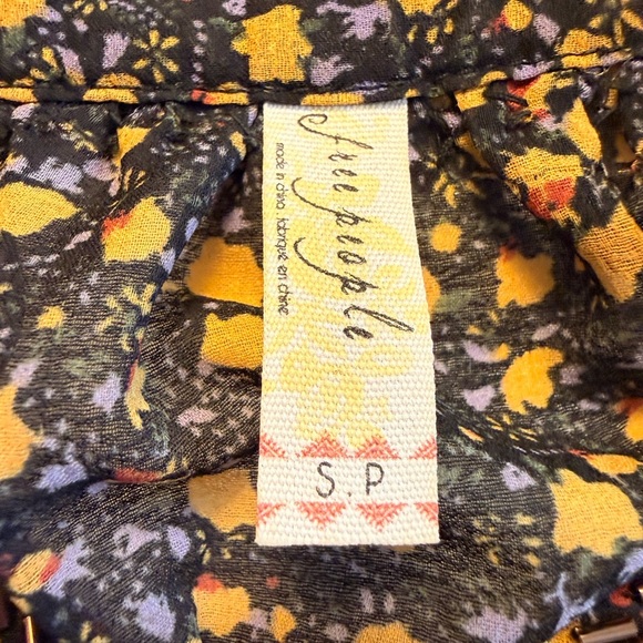 Free People | If I Had You Sheet Floral Beaded Embellished Peplum Top | Sz S - Picture 7 of 9